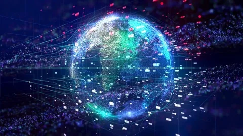 Digital world internet. Communication background Stock Footage 100821019