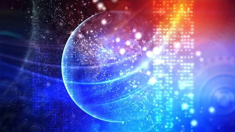 Digital world internet. Communication future background Stock Footage 94770543
