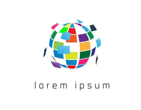 Digital world logo Stockillustratie