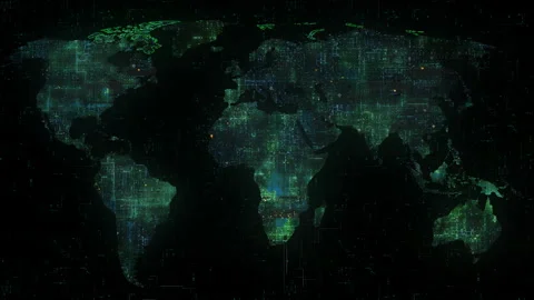 Digital World Map 4k Pr422 Видео 168710036