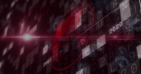 Digital world map and binary coding animation over abstract background Stock Footage 303738909