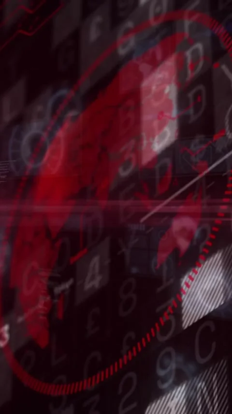 Digital world map and binary coding animation over abstract background Stock Footage 320183817