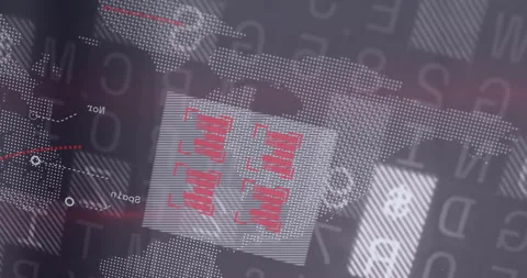 Digital world map and data processing animation over red text WWW Stock Footage 303461975