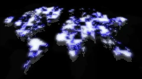 Digital world map animation, futuristic technology of networking Stock Footage 297146906