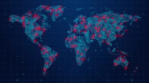 Digital World Map Animation – Global D... | Stock Video | Pond5