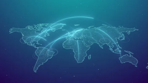 Digital world map with connections. internet, communication and network concept Vídeos de archivo 157287784