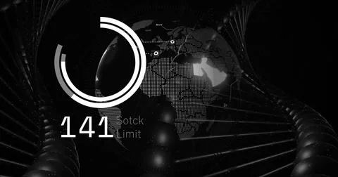 Digital world map with data processing image over India Foto stock