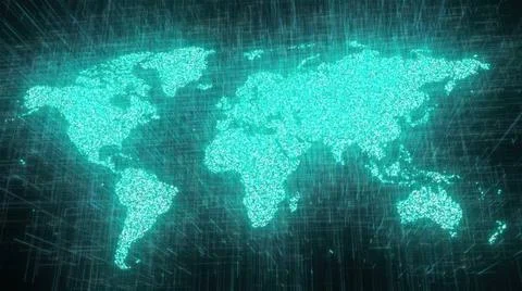Digital world map Digital world map. Computer generated 3d render Copyrigh... Foto stock