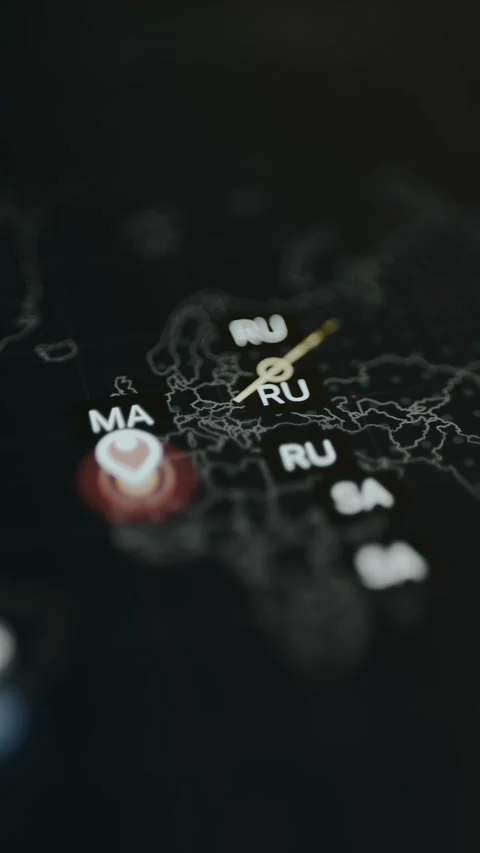 Digital world map displaying the cyber attacks happening in real time Stock Footage 330240867
