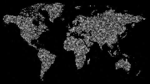 Digital world map in dots. Stock Footage 84832065