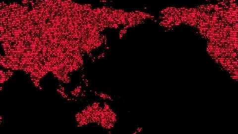 Digital world map in dots. Stock Footage 84833774
