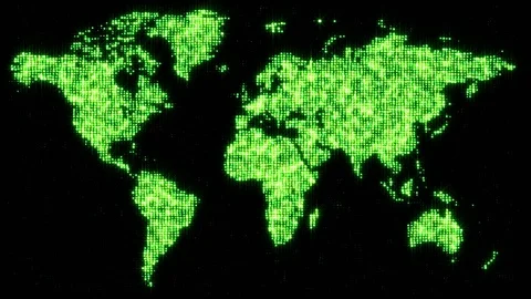 Digital world map in dots. Stock Footage 84845459