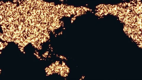Digital world map in dots. Stock Footage 84845822