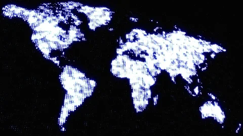 Digital world map in dots. Stock Footage 84846180