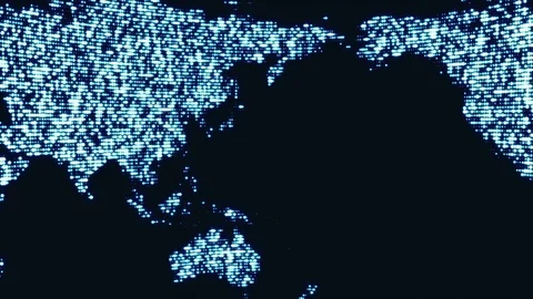 Digital world map in dots. Stock Footage 84846441