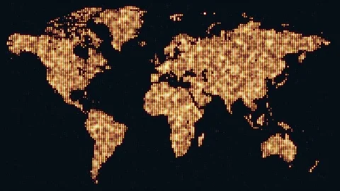 Digital world map in dots. Stock Footage 84846886