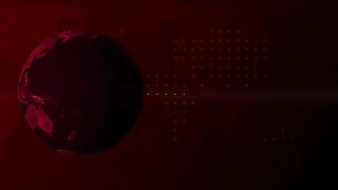 Digital world map earth globe rotating animation. News background seamless loop 스톡 동영상 336612025