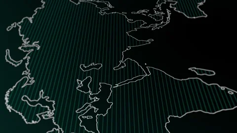 Digital World Map with Flowing Data Connections Motion Graphic. Stock Footage 318942695