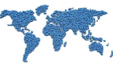 Digital world map 库存影片 75805506