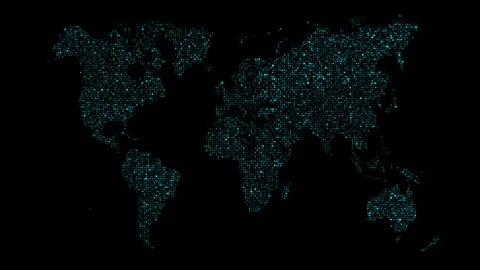 Digital World Map Video stock 109407229