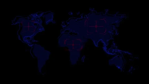 Digital World Map Stock Footage 294129500