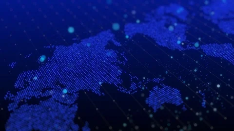 Digital world map future cyber abstract background big data technology Stock Footage 123988618