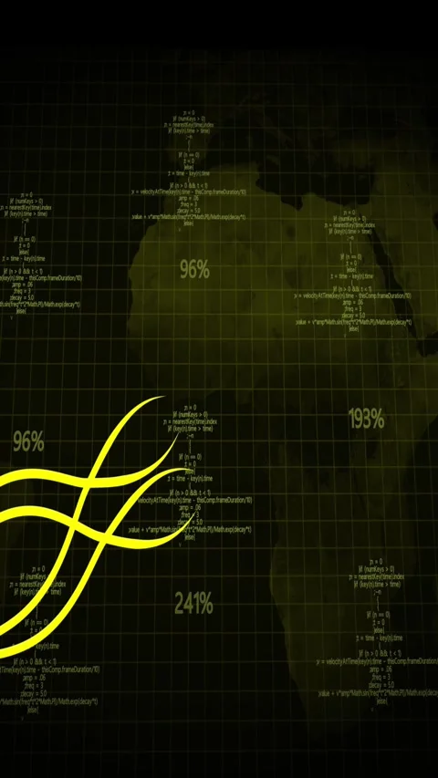 Digital world map with glowing data overlays and code. World map technology.. Vídeo Stock 344842053