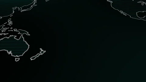 Digital World Map with Glowing Outlines and Expanding Data. Stock Footage 318942701