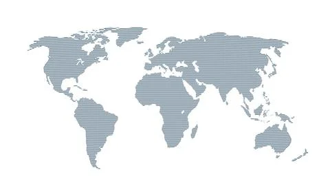 Digital world map with horizontal lines and technological overlay 스톡 일러스트