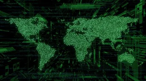 Digital world map Illustrazione stock