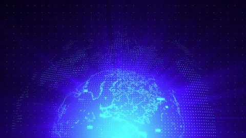 Digital world map Stock Illustration