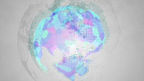 Digital world map Stock Illustration