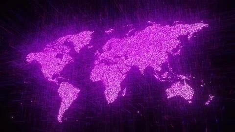 Digital world map Stock Illustration