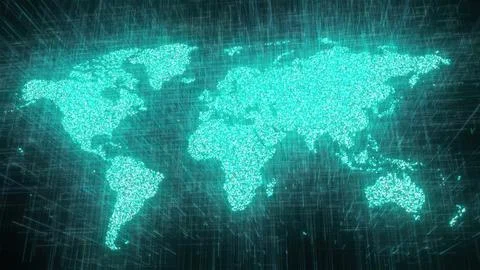 Digital world map Stock Illustration