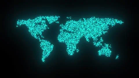 Digital world map Stock Illustration
