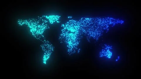 Digital world map Stock Illustration