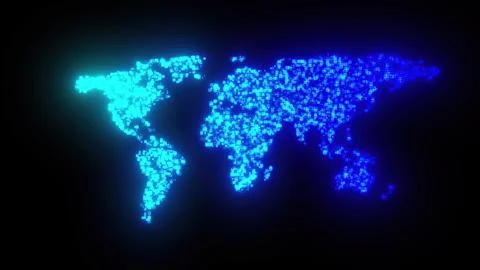 Digital world map Stock Illustration