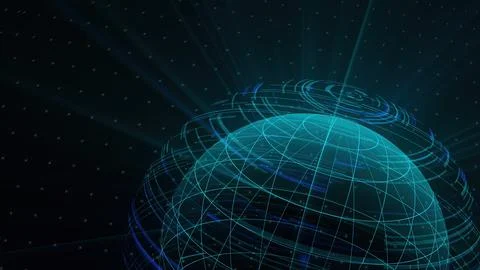 Digital world map 스톡 일러스트