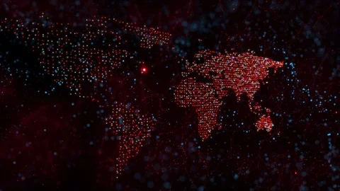Digital world map motion background | Stock Video | Pond5