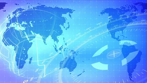 Digital world map moving background | Stock Video | Pond5