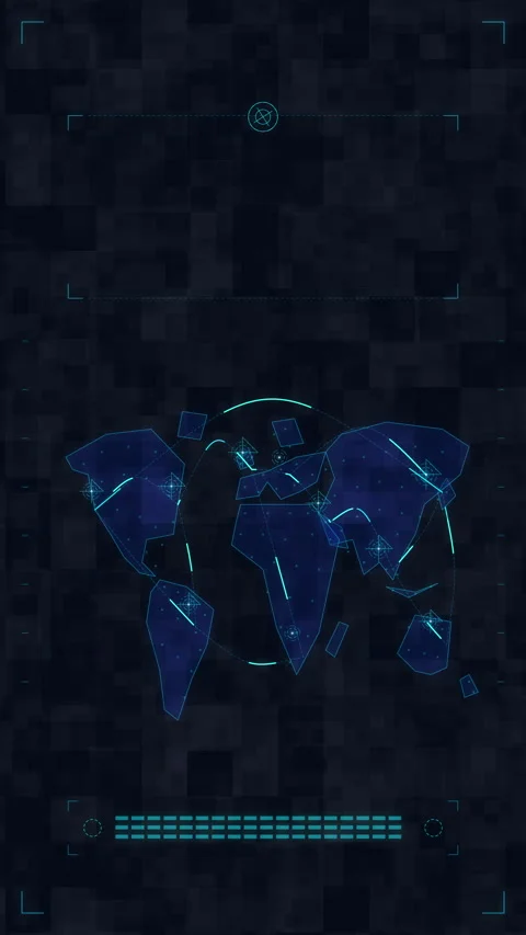 Digital world map network technology global data connection motion graphic 動画素材 347565212