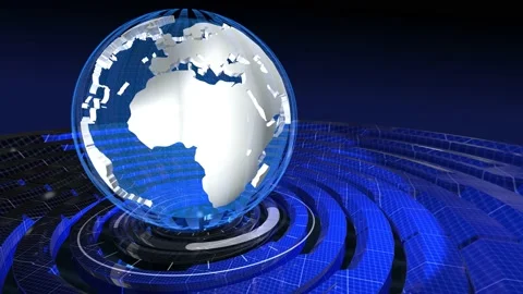 Digital World Map News Studio Background | Stock Video | Pond5