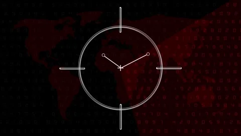 Digital world map with numerical data and crosshair targeting system number.. Stock Footage 340997981