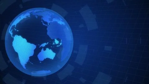 Digital world map rotate animation motion graphic worldwide concept Stock Photos