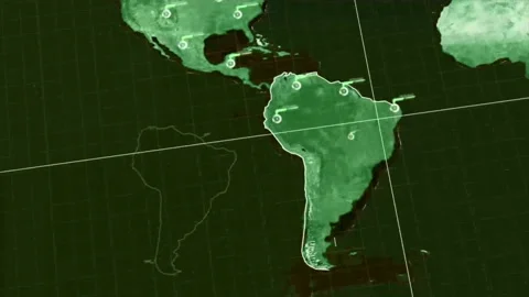  Digital World Map Scan Animation.  Stock Footage 239052276