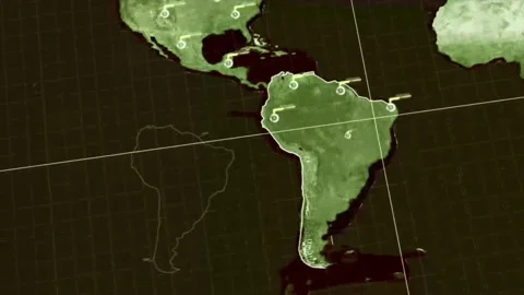 Digital World Map Scan Animation. | Stock Video | Pond5