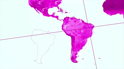  Digital World Map Scan Animation.  Stock Footage 239052344