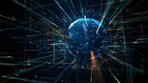 Digital World Networks of Information, digital age global connectivity. Stock Footage 108228049