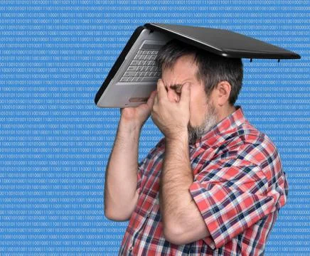 Digital world. Problems with computer 库存照片