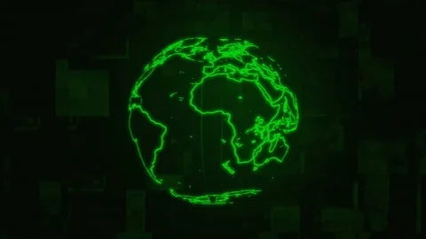 Digital world spinning with data movement background 動画素材 107596429